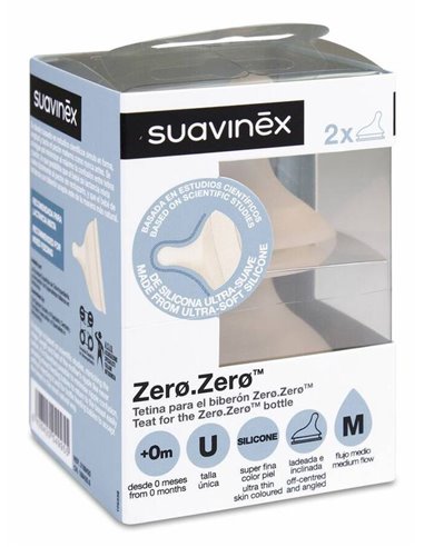 Tetina Zero Antic B/Ancha Sili Flujo Lento S 2 Uni de Suavinex