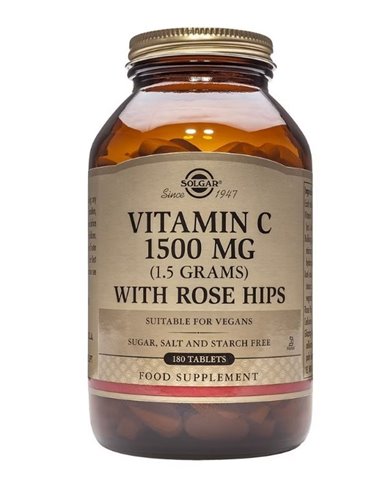 Vitamina C 1500Mg  Rose Hips 180 Comp. de Solgar