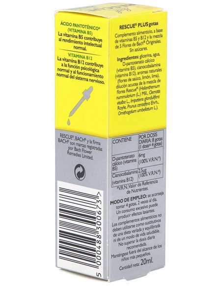 Rescue Plus Gotas Vitaminas 20Ml. Flores Bach de Flores Bach Original