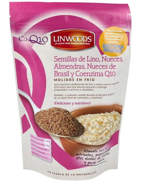 Semillas De Lino Con Nueces Almendras Q10 200Gr. de Linwoods