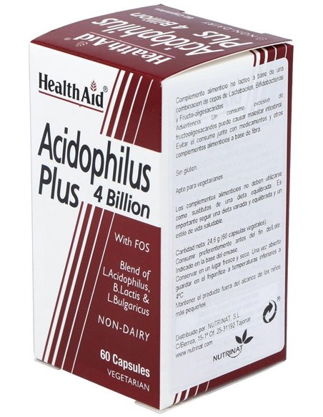 Acidophilus Plus (4.000 Millones) 60 Vcáps de Health Aid
