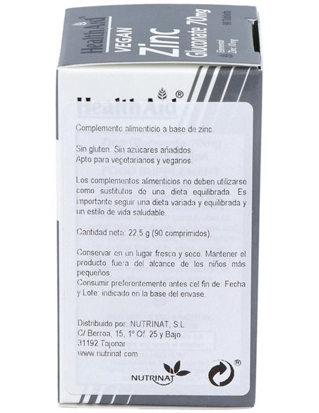 Gluconato De Zinc 70 Mg 90 Comp de Health Aid