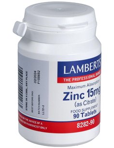 Zinc 15 mg (Como citrato) 90 Tabs. de Lamberts