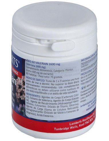 Valeriana 1600 mg (Valeriana officinalis) 60 Tabs. de Lamberts