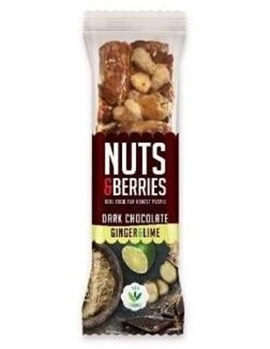 Barrita Chocolate Negro-Jengibre-Lima 15Uds. Bio de Nuts & Berries