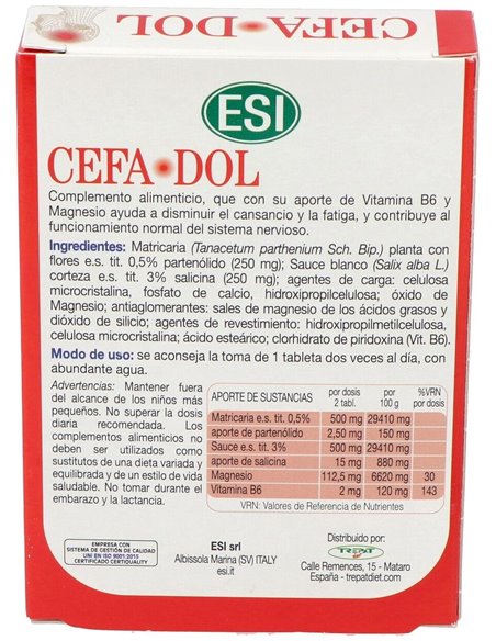 Cefadol 30Comp. de Trepatdiet-Esi