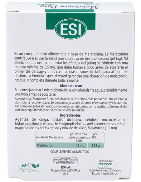 Melatonin Retard Pura 1,9Mg. 60Microtabletas de Trepatdiet-Esi