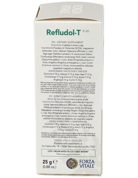 Refludol (Dolomite Composta) 25Gr.Comprimidos de Forza Vitale