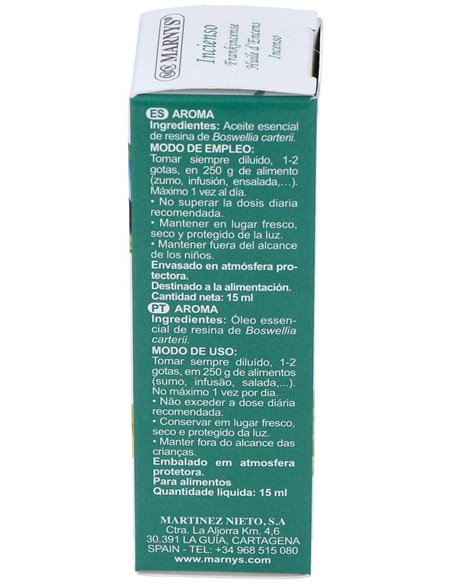 Incienso Aceite Esencial Alimentario 15Ml. de Marnys