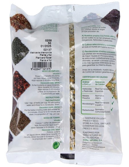 Manzanilla Dulce Bolsa 50Gr. de Soria Natural