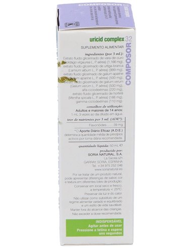 Composor 32 Uricid Complex Xxi 50Ml. de Soria Natural