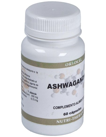 Ashwagandha 450Mg. 60Cap. de Ortocel Nutri-Therapy