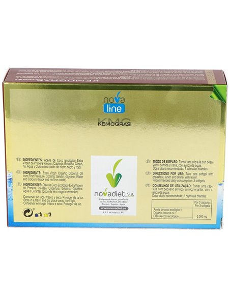Kemogras Coco Envase de 60 cápsulas blandas. de Novadiet
