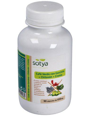 Café Verde Con Garcinia+Chitosán+Cromo 650Mg Cáps. 90U de Sotya