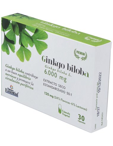 Ginkgo Biloba 6000Mg. 30Cap. de Nature Essential