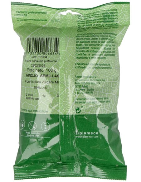 Hinojo Semillas Bolsa 100Gr. de Plameca