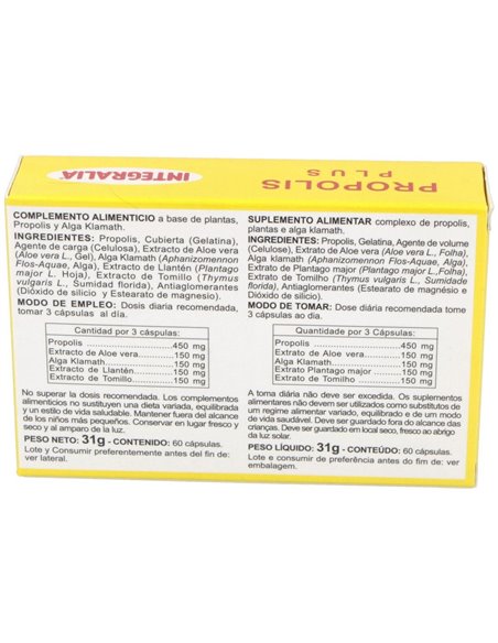 Propolis Plus 60Cap. de Integralia