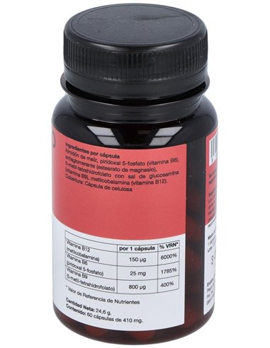 Homocisbin B6 + B12 + Acido Folico Metiladas 60Cap de Enzime - Sabinco