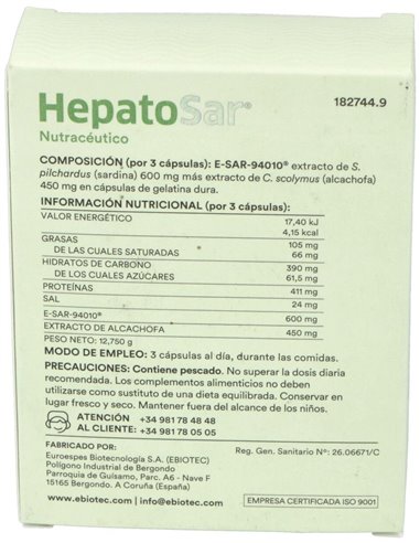 Hepatosar 30 Cap. de Ebiotec