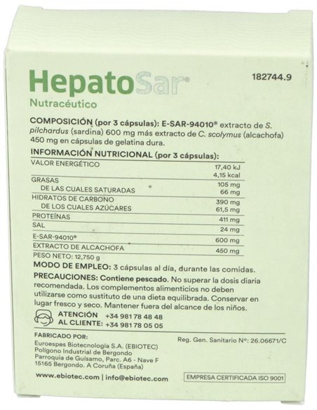 Hepatosar 30 Cap. de Ebiotec