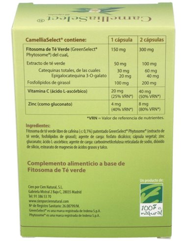 Cameliaselect 60Cap. de Cien Por Cien Natural