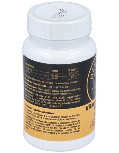 Vitamina D3 + K2 120Perlas de Mederi Nutricion Integrativa