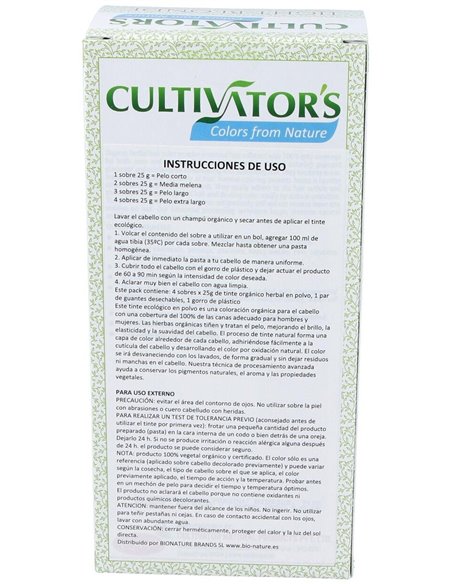 Rubio Claro Tinte Organico 100Gr. Ecocert de Cultivators
