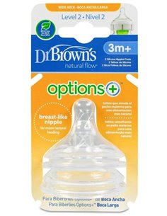 Tetina Options B/Ancha Sili Redon N2 +3M 2Un de Dr. Brown´S