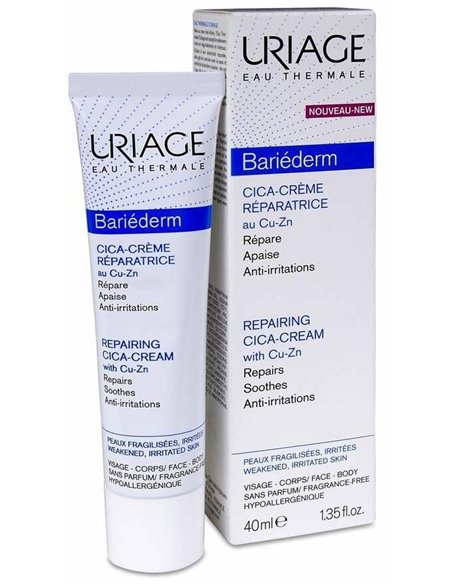 Bariederm Cica Cobre-Zinc Heridas Crema 40Ml. de Uriage