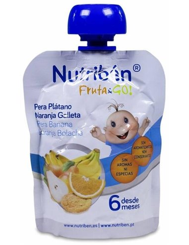 Nutriben Fruta & Go Pera-Plata-Nara-Galleta 90Gr. de Nutriben
