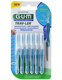 Cepillo Interdental Trav-Ler 1614 1,6Mm 6Un Azul de Gum