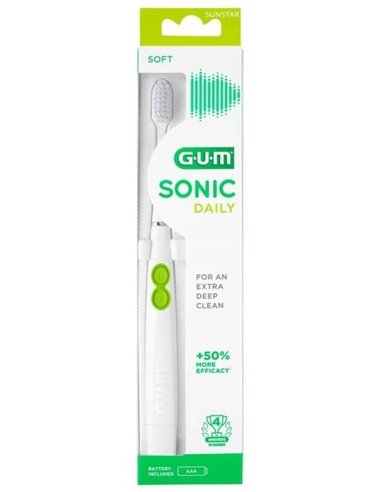 Cepillo Elec Sonic Daily Blanco Pilas 1Un de Gum