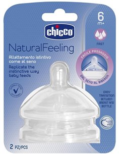 Tetina Nf Step Up 3 B/Ancha Sili Fluj Rapi +6M 2Un de Chicco