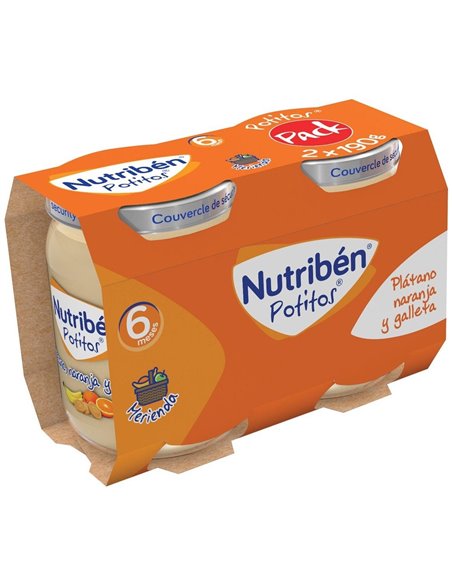 Nutriben Potito Platano Naranja Galleta 2X190Gr de Nutriben