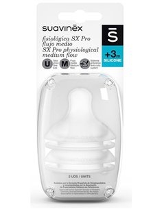 Tetina Fisiologica Flujo M T/U Silicona +3M 2 Uni de Suavinex