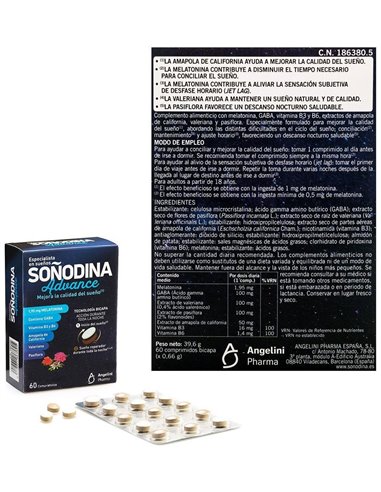 Soñodina Melatonina Bicapa 60Comp de Natura Essenziale