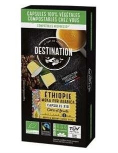 Cafe Moka Pur Arabica Ethiopia 10Capsulas Cafe Bio de Destination