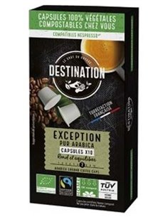 Capsulas Biodegradables Pur Arabica Exception Bio, 10X5,5 G de Destination