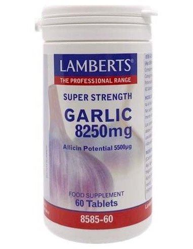 Ajo 8250 mg (Potencial de Alicina 5500 µg) 60 Tabs. de Lamberts