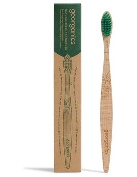 Cepillo Dental Mediano Madera De Haya. de Georganics