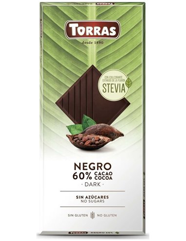 Chocolate Cacao 60% Stevia 100Gr de Torras