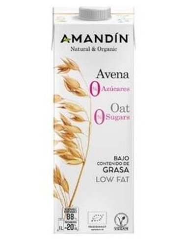 Bebida Vegetal De Avena 0% Azucares 1Lt 6Uds. Bio de Amandin