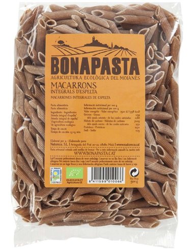 Macarrones De Espelta Blancos 500 gramos Eco de Bonapasta