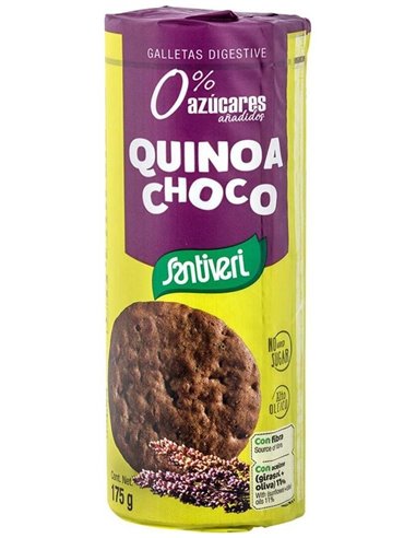 Galletas Integrales Quinoa Choco  0% Azucares 175G de Santiveri