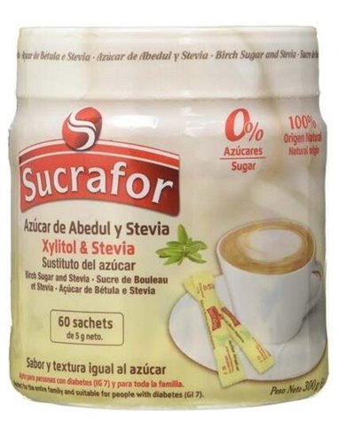 Sucrafor (Azucar De Abedul Y Stevia) 60Sbrs. de Sucrafor