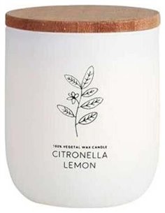 Vela Vaso Blanco Citvasl Citronela-Limon 7X9Cm 1Ud de Cerabella