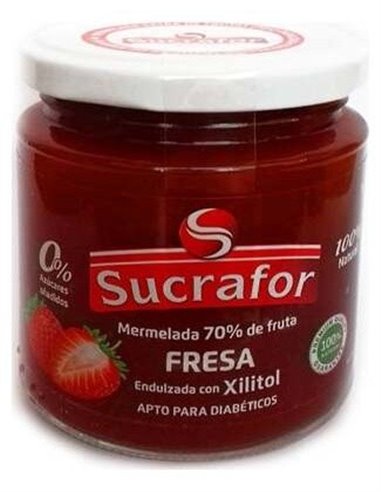 Mermelada De Fresa 70% Fruta 0% Azucar 260 Gramos Sucrafor