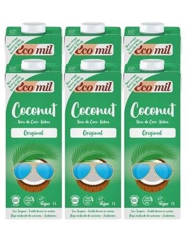 Ecomil Bebida De Coco Original Agave 1Lt 6Ud Bio de Almond