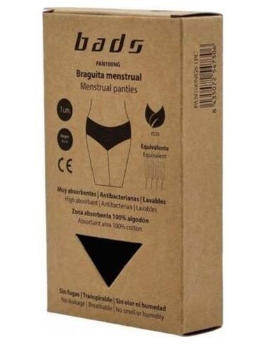 Braguita Menstrual Negra Sin Costura Talla L. de Bads