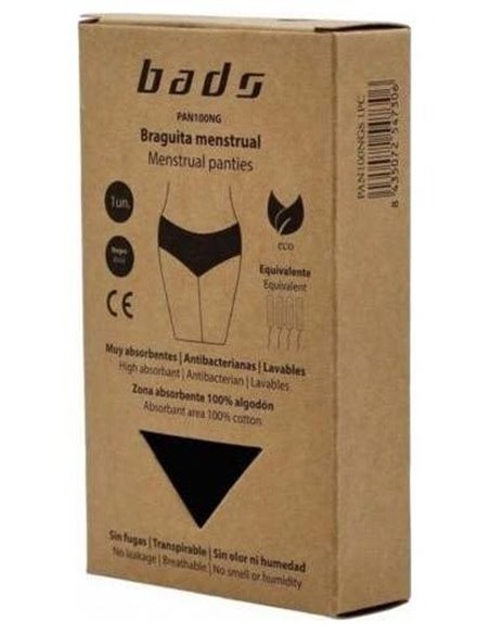 Braguita Menstrual Negra Sin Costura Talla Xl. de Bads
